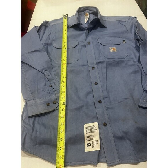 Preowned Carhartt Large RG light blue Fire Resistant Shirt  294-80 ARC2 - Picture 3 of 7